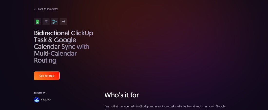 Boostez votre productivité ! Synchronisez ClickUp et Google Calendar (en bidirectionnel) sans prise de tête avec n8n