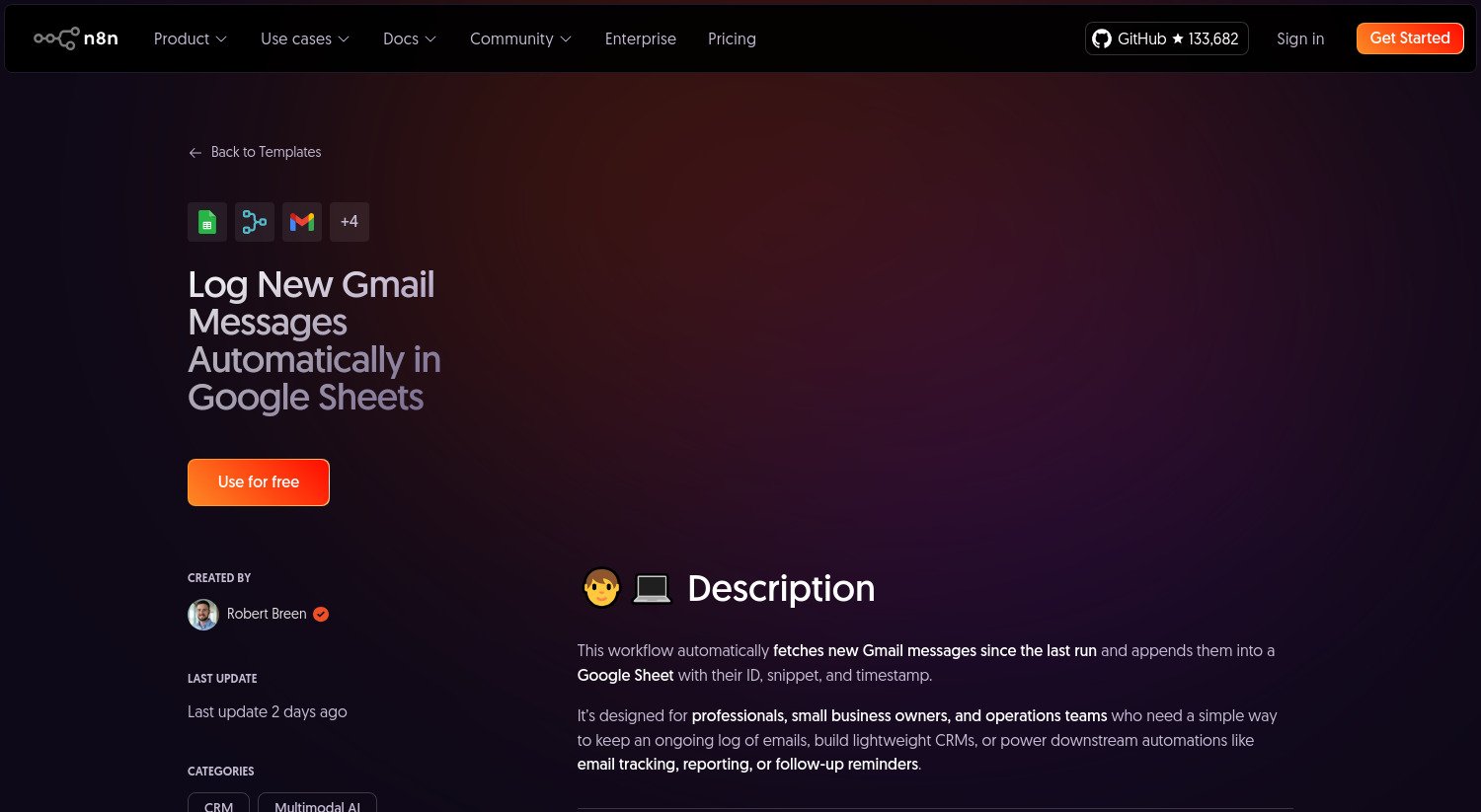 Automatisez la magie : Comment enregistrer automatiquement vos nouveaux emails Gmail dans Google Sheets avec n8n