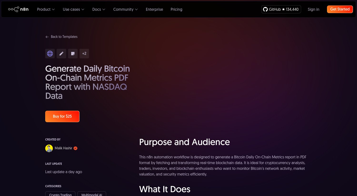 Comment générer automatiquement un rapport PDF quotidien des métriques Bitcoin grâce à n8n et Nasdaq : La recette d’automatisation que tout crypto-analyste rêvait d’avoir !