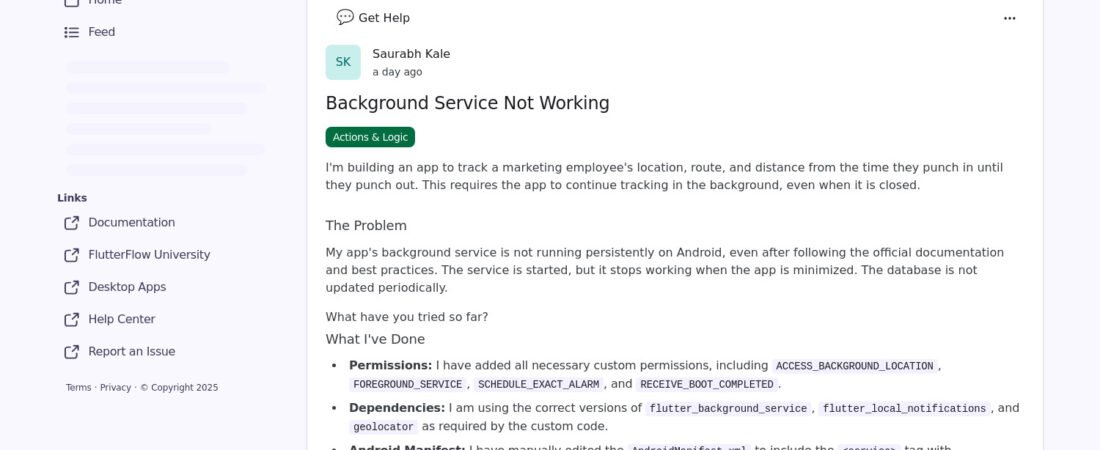 FlutterFlow, services en arrière-plan et Android : Pourquoi votre suivi ne fonctionne pas et comment lui donner un coup de boost