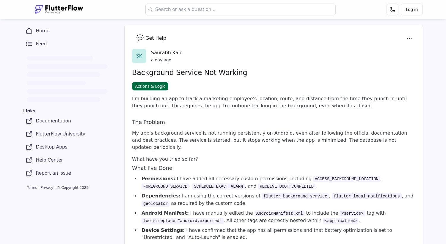 FlutterFlow, services en arrière-plan et Android : Pourquoi votre suivi ne fonctionne pas et comment lui donner un coup de boost