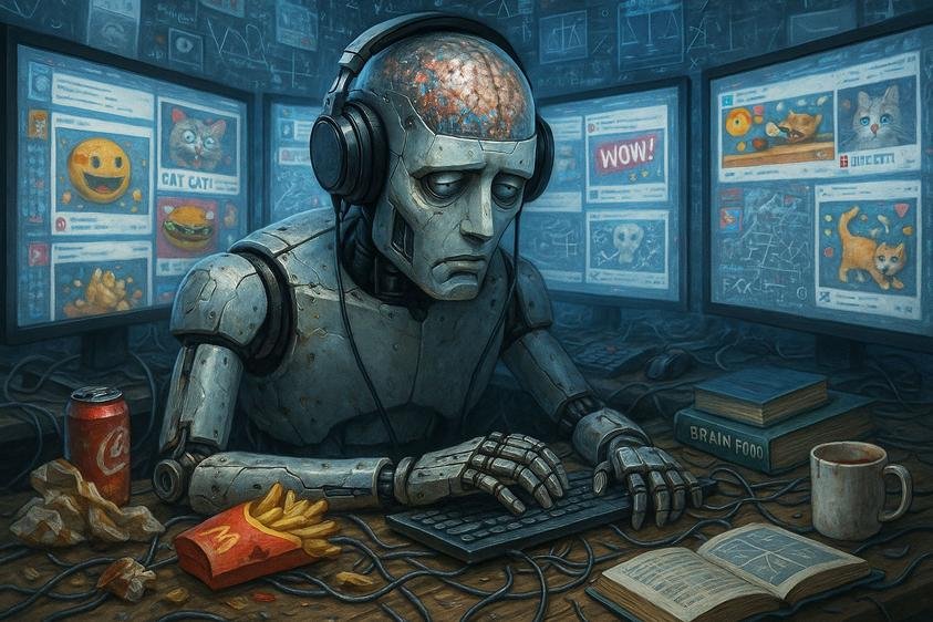 L’IA devient-elle bête à force de scroller ? Quand les déchets des réseaux sociaux sapent le cerveau des robots