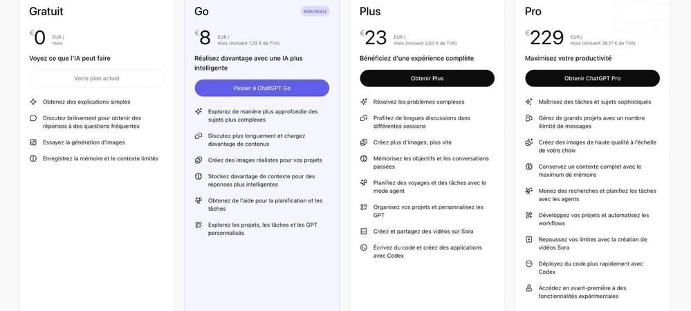 ChatGPT Go débarque en France à 8 € : faut-il craquer pour l’offre qui fait vaciller ChatGPT Plus ?