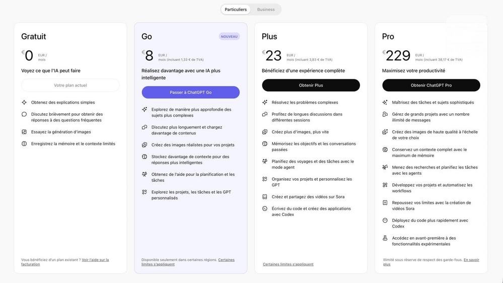 ChatGPT Go débarque en France à 8 € : faut-il craquer pour l’offre qui fait vaciller ChatGPT Plus ?
