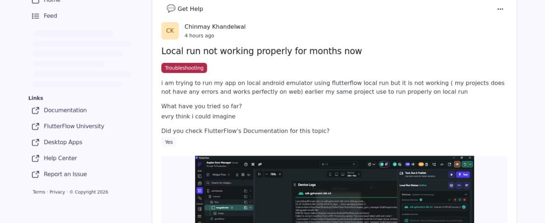 FlutterFlow Local Run : Pourquoi votre appli ne se lance plus en local (et comment garder le sourire) !