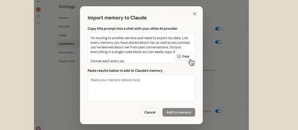 Quitter ChatGPT pour Claude sans tout refaire : la nouvelle option d’Anthropic qui transfère votre “mémoire” en 2 copier coller