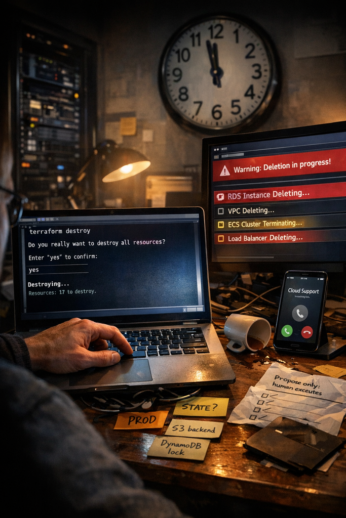 Un agent IA, une commande, 2,5 ans de prod effacés : les vraies leçons du post-mortem Claude Code et Terraform sur AWS