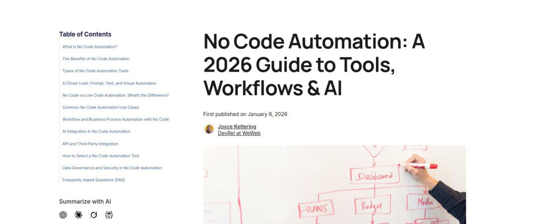 No Code Automation en 2026 : Outils, Workflows et IA — le Guide Ultime pour Passer à la Vitesse Supérieure !