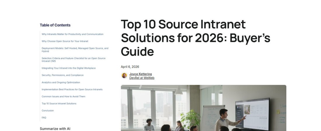 Top 10 des solutions intranet open source en 2026 : le guide immanquable pour choisir LA bonne plateforme