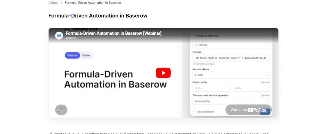 Automatiser vos bases de données en 2024 : Découvrez la puissance des formules dans Baserow